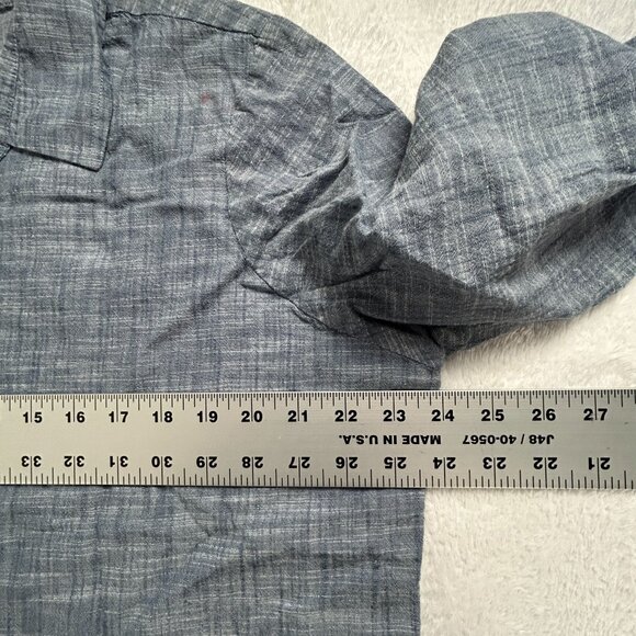 Aventura Womens Organic Cotton Long-Sleeve Button-Up Pullover Shirt Top XL Blue - Picture 7 of 9